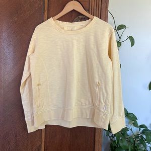 Orvis Sweater Crew Top Zipper Pockets Cotton